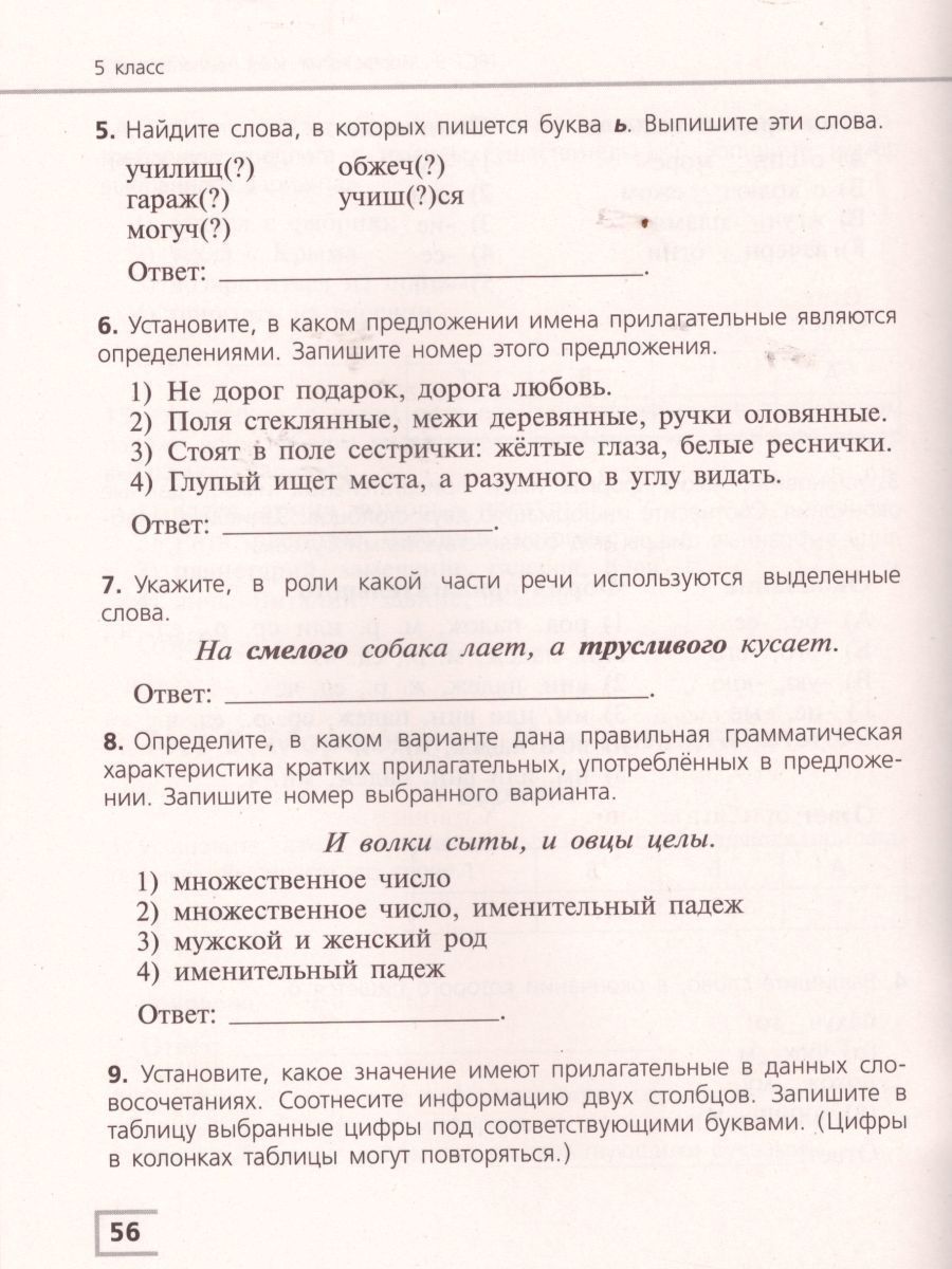 Русский язык 5 класс. Тематический контроль - Межрегиональный Центр ...