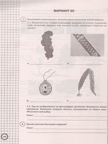 ВПР Биология 7 класс. 25 вариантов. ФИОКО СТАТГРАД ТЗ ФГОС