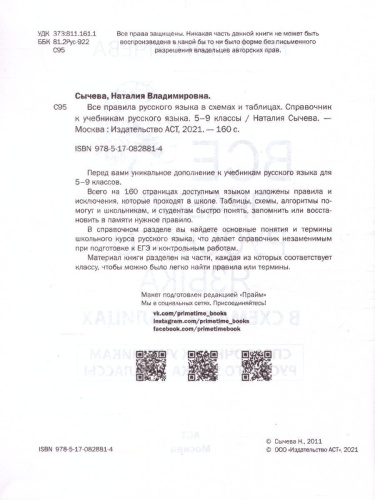 Все правила русского языка в схемах и таблицах 5-9 классы