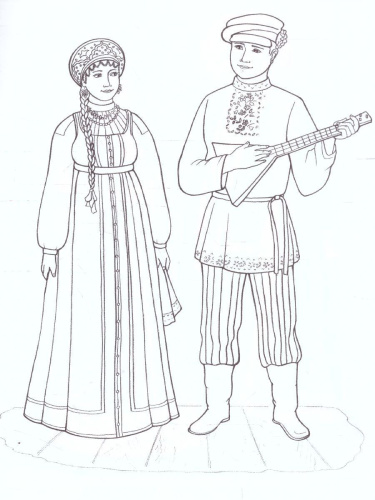Раскраска "Национальные костюмы-3.Народы России"
