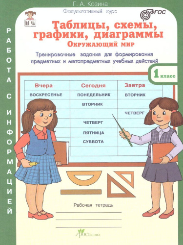 Таблицы, схемы, графики, диаграммы 1 класс. Рабочая тетрадь в 3-х частях. Русский язык, Математика, Окружающий мир