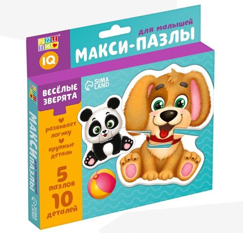 Макси-пазлы для малышей. Весёлые зверята