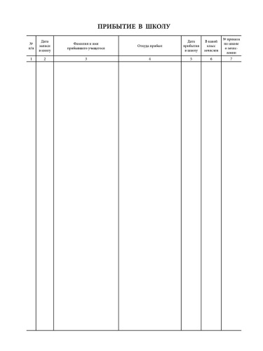 Книга движения учащихся.
