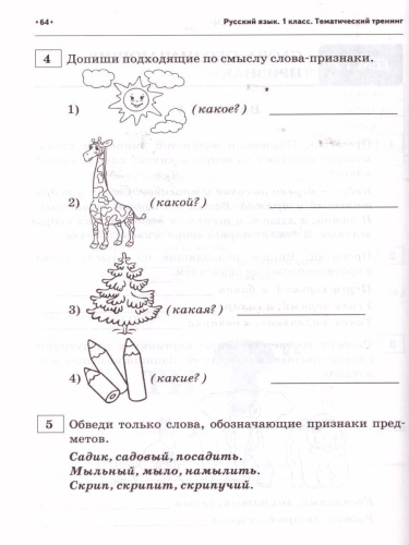 Русский язык 1 класс. Ступеньки к ВПР. Тематический тренинг