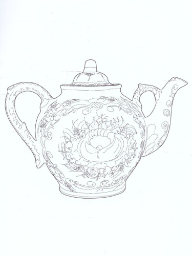 Раскраска "Гжель " (чайник)