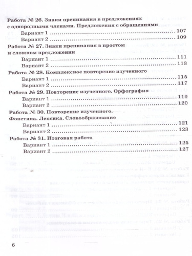 Русский язык 5 класс. Зачетные работы. ФГОС