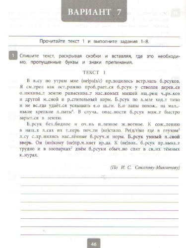Всероссийская проверочная работа 2020. Русский язык 6 класс