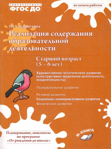 Реализация содержания образовательной деятельности. Старшая возрастная группа (5–6 лет)