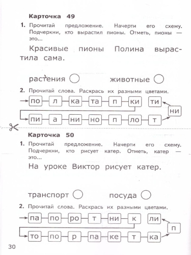 Русский язык 1 класс. Карточки к учебнику В. Г. Горецкого
