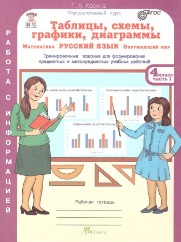 Таблицы, схемы, графики, диаграммы 4 класс. Рабочая тетрадь в 3-х ч. Русский язык, Математика, Окружающий мир