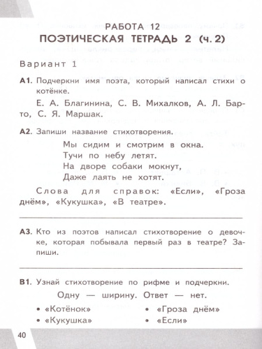 ВПР. Литературное чтение 3 класс. Контрольные измерительные материалы. ФГОС