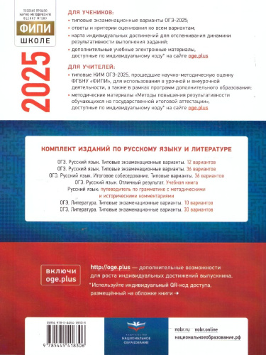 ОГЭ 2025 Русский язык. Итоговое собеседование. 36 вариантов