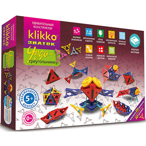 Конструктор ЗНАТОК-Klikko Чудо ТРЕУГОЛЬНИКИ 20 в 1 (57 деталей)