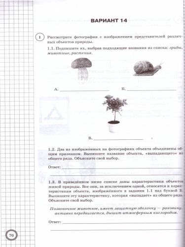 ВПР Биология 5 класс. 25 вариантов ФИОКО СТАТГРАД ТЗ ФГОС
