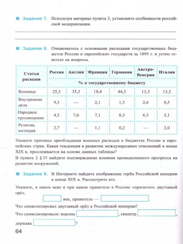 История России 9 класс.Рабочая тетрадь. Часть 2. ФГОС