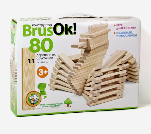 Конструктор деревянный BrusOк! 80 эл(Десятое королевство)
