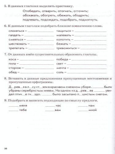 Зачетная тетрадь. Тематический контроль. Русский язык 3 класс. ФГОС