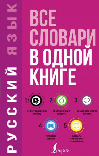 Словарь орфографический, орфоэпический, толковый, фразеологический, синонимов и антонимов. Русский язык все в 1