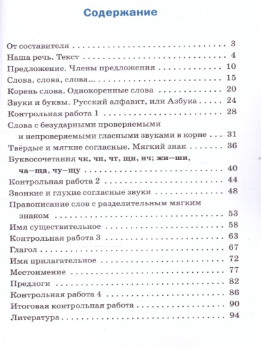 Русский язык 2 класс. Проверочные работы