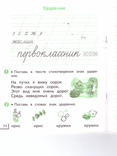 Русский язык 1 класс. Рабочая тетрадь. В двух частях. Часть 1. ФГОС