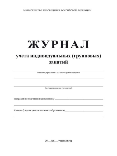 Журнал учета индивидуальных (групповых) занятий.