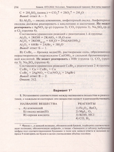 ОГЭ-2022. Химия 9 класс. Тематический тренинг. Все типы заданий