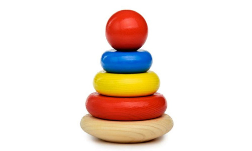 Пирамидка 5 деталей. Основные цвета.