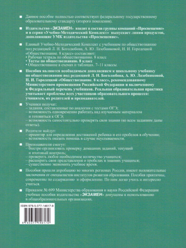 Обществознание 8 класс. Тесты. К учебнику Л.Н. Боголюбова. ФГОС
