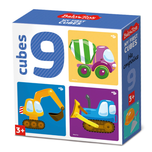 Кубики "На стройке" (без обклейки) 9 шт BABY TOYS