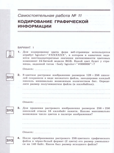 Информатика 10 класс. Самостоятельные и контрольные работы. Базовый уровень