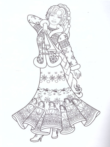 Раскраска Россиночка "Мезенская роспись"