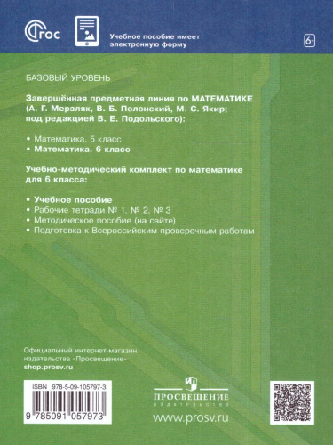 Математика. 6 класс. Учебное пособие