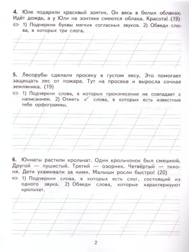 Тренировочные примеры по русскому языку 2 класс. Контрольное списывание ФГОС