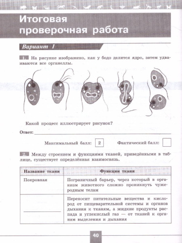 Биология 7 класс. Проверочные работы в формате ВПР.