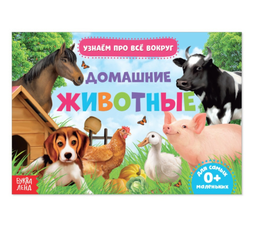 Обучающая книжка Домашние животные 18 животных