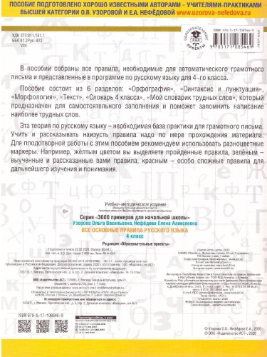 Русский язык 4 класс. Все основные правила