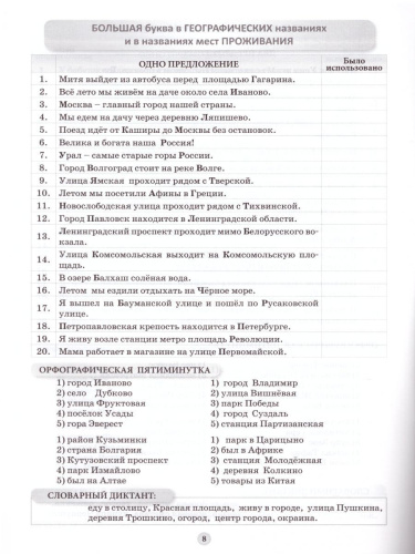 Мини-Диктанты по Русскому языку 1-2 класс