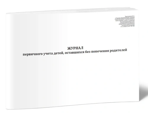 Журнал первичного учета детей, оставшихся без попечения родителей