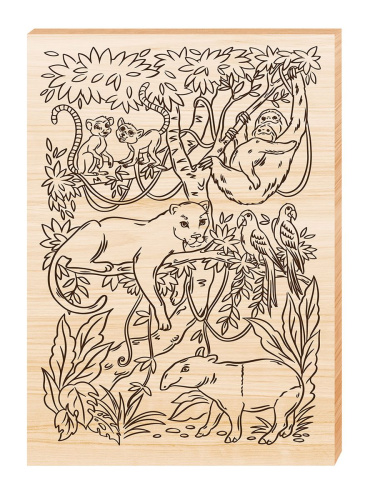 Выжигание. Доска для выжигания 1 шт "Животные джунглей" А4 (европодвес) (Десятое королевств