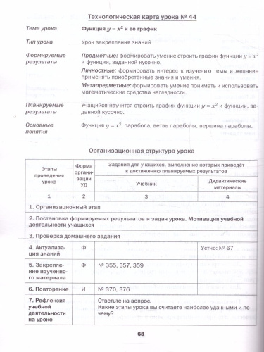 Алгебра 8 класс. Методическое пособие. ФГОС