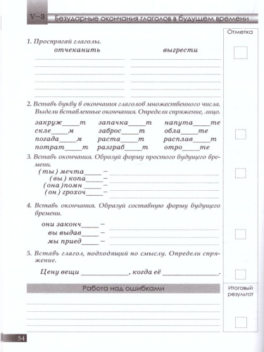 Тематический опросник по русскому языку 4 класс. ФГОС