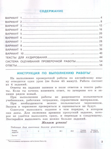ВПР Английский язык 4 класс. Типовые задания. 10 вариантов. ФИОКО СТАТГРАД. ФГОС Новый