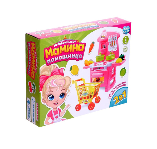 Игровой набор "Мамина помощница", кухня-модуль, тележка