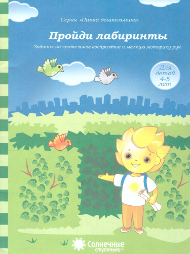 Пройди лабиринты. Зрительное восприятие, мелкая моторика рук. Тетрадь для детей 4-5 лет.
