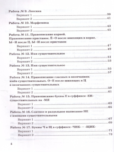 Русский язык 5 класс. Зачетные работы. ФГОС