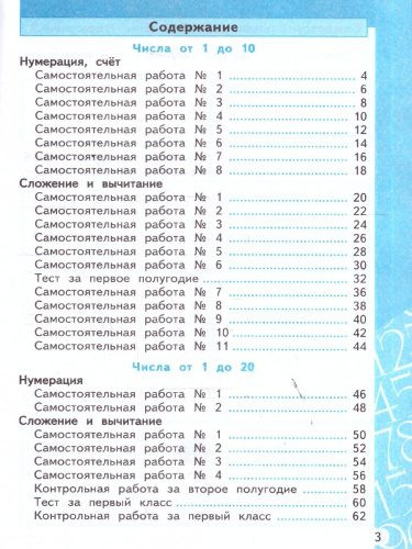 Математика 1 класс. Самостоятельные и контрольные работы к учебнику Моро. ФГОС Новый