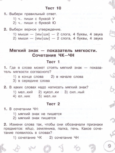 Русский язык 2 класс. Мини-тесты на все темы и орфограммы