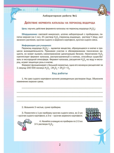 Биология 8 класс. Лабораторный практикум. Часть 1. Тетрадь для обучающихся