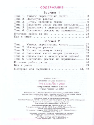 Свиридова Литературное чтение. 2 класс. Что я знаю, что я умею (Бином)