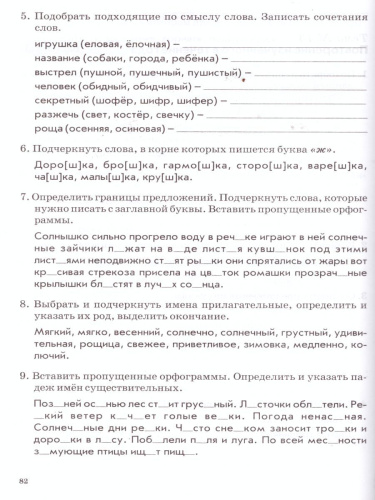 Зачетная тетрадь. Тематический контроль. Русский язык 3 класс. ФГОС